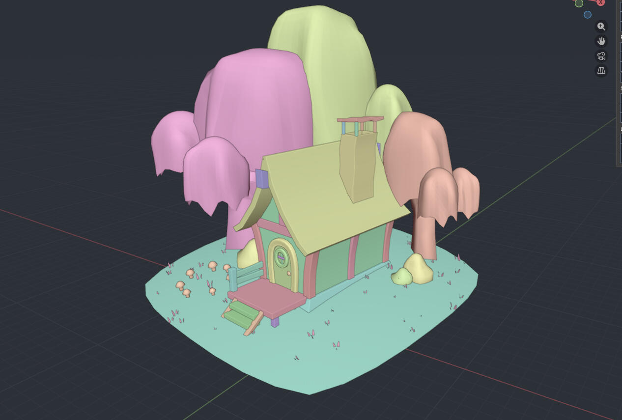 This is my current blockout for the project, but it went through some iteration to get here.